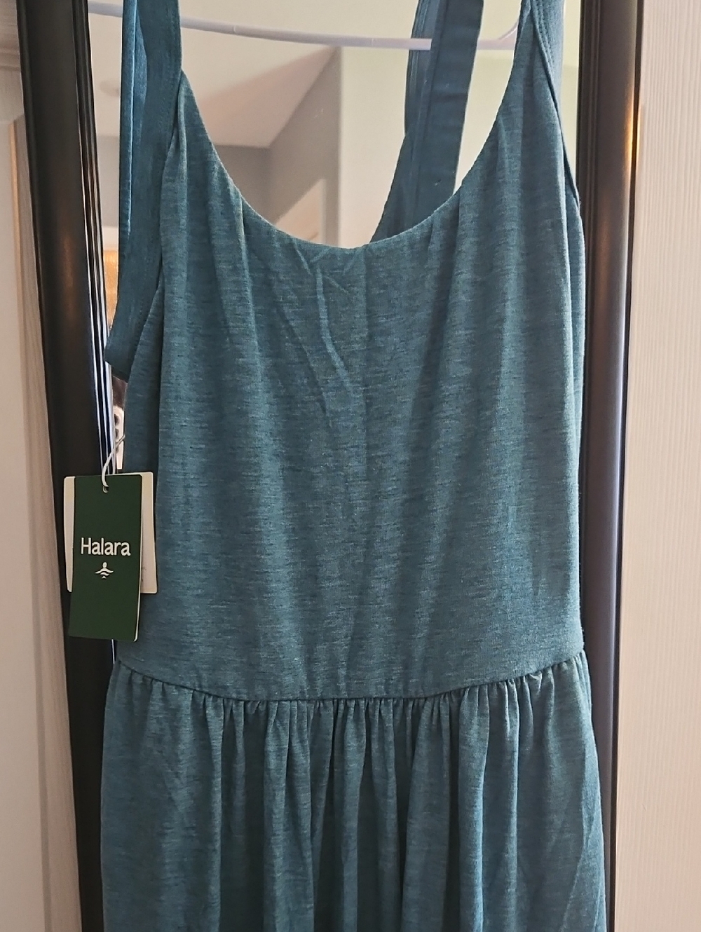 HALARA Teal Scoop Neck Sleeveless Day Dress